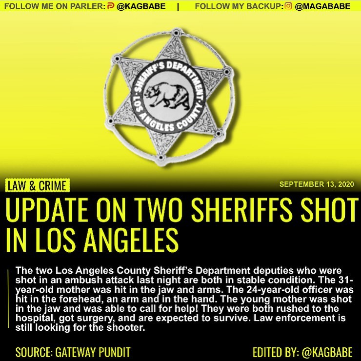 Los Angeles County Sheriff’s Department deputies who were shot in an ambush atta...