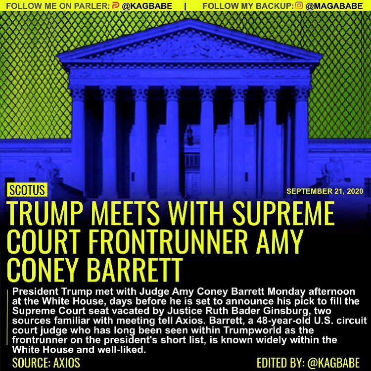 President Trump met with Judge Amy Coney Barrett Monday afternoon at the White H...