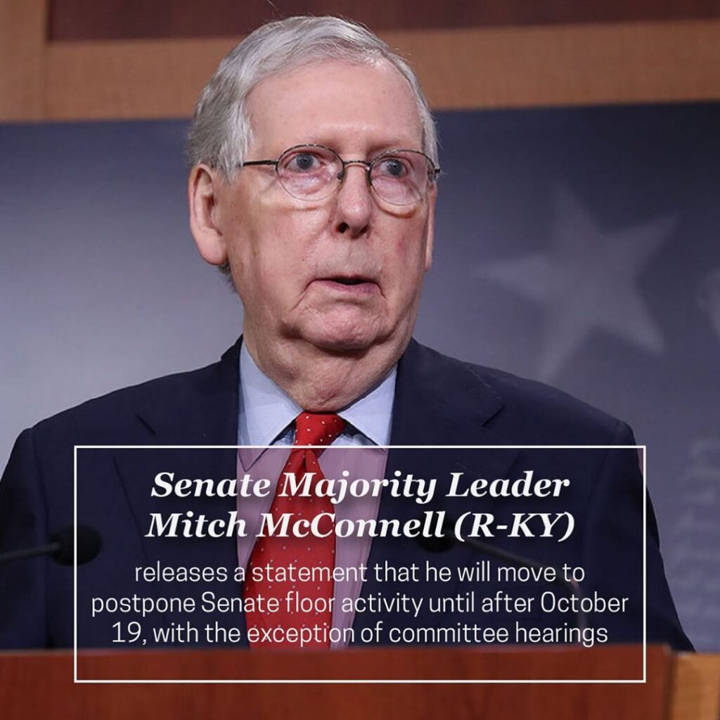 Senate Majority Leader Mitch McConnell (R-KY) released a statement saying, "On M...