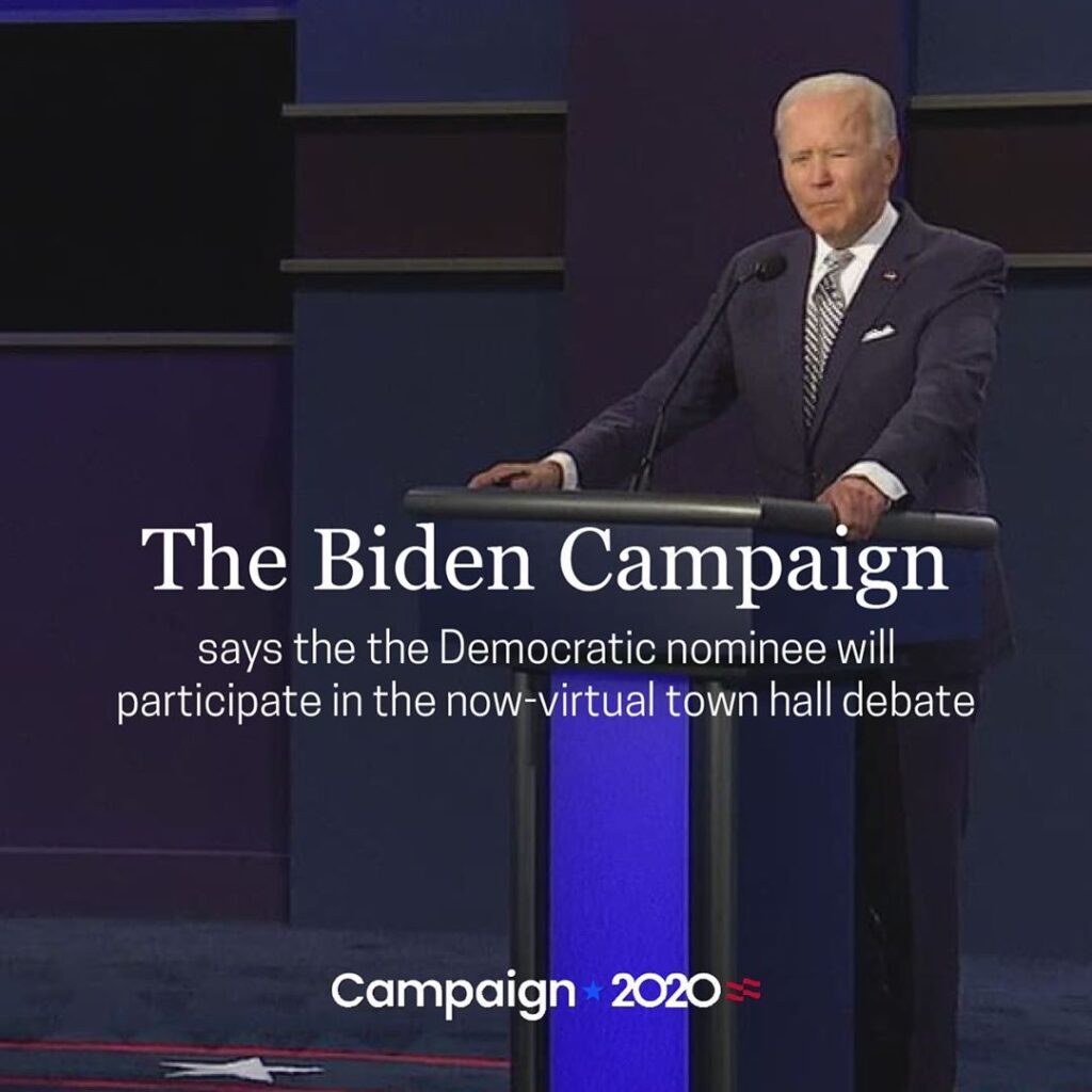 The Biden campaign said the Democratic nominee for president will participate in...