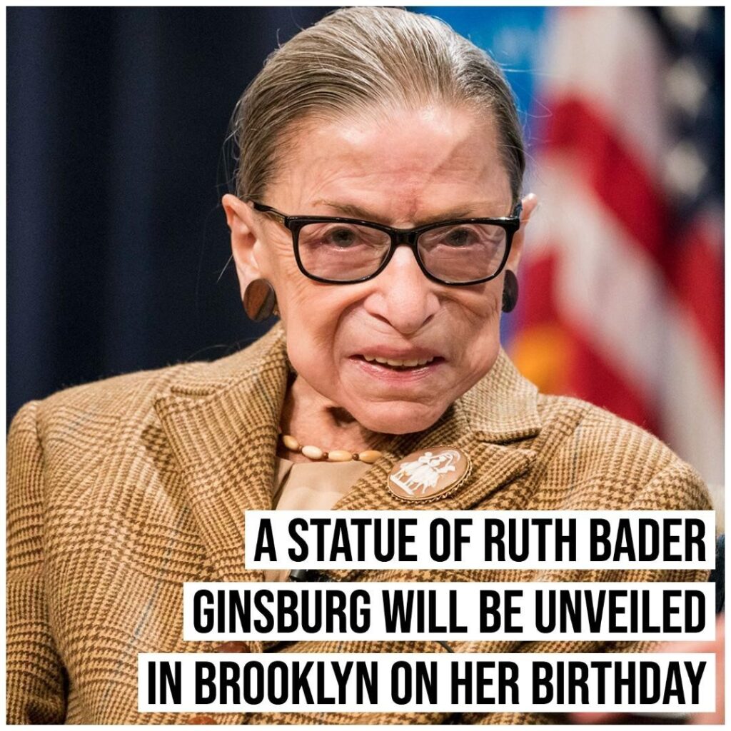 A bronze statue of late Supreme Court Justice Ruth Bader Ginsburg will be unveil...