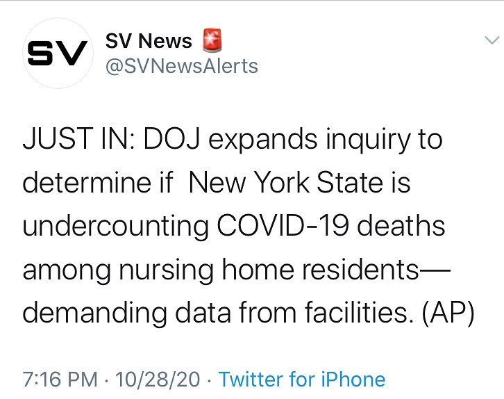 JUST IN: DOJ expands inquiry to determine if New York State is undercounting CO...