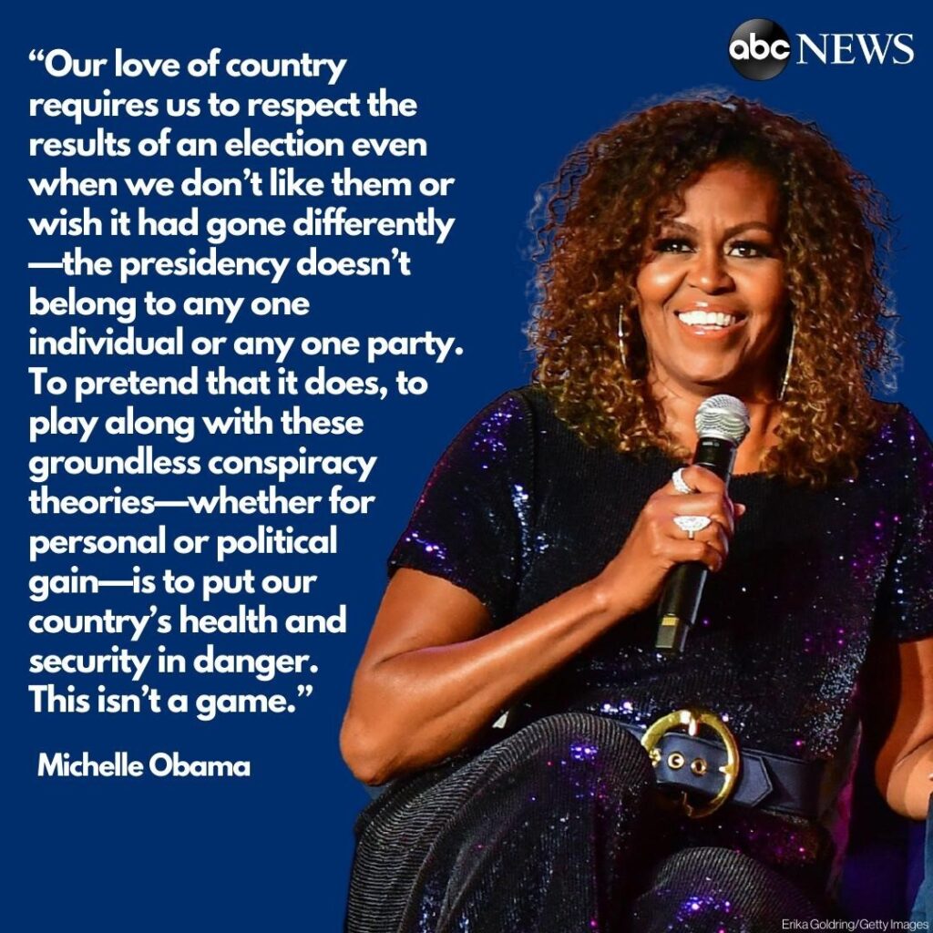 Former first lady Michelle Obama is apparently taking aim President Trump for re...