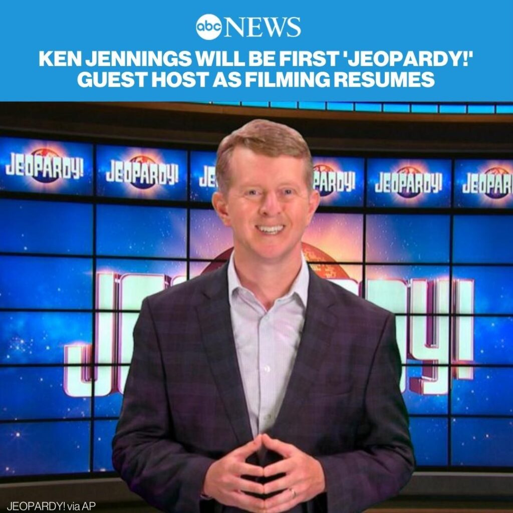 "Jeopardy!" will resume production again next week, with Ken Jennings stepping i...
